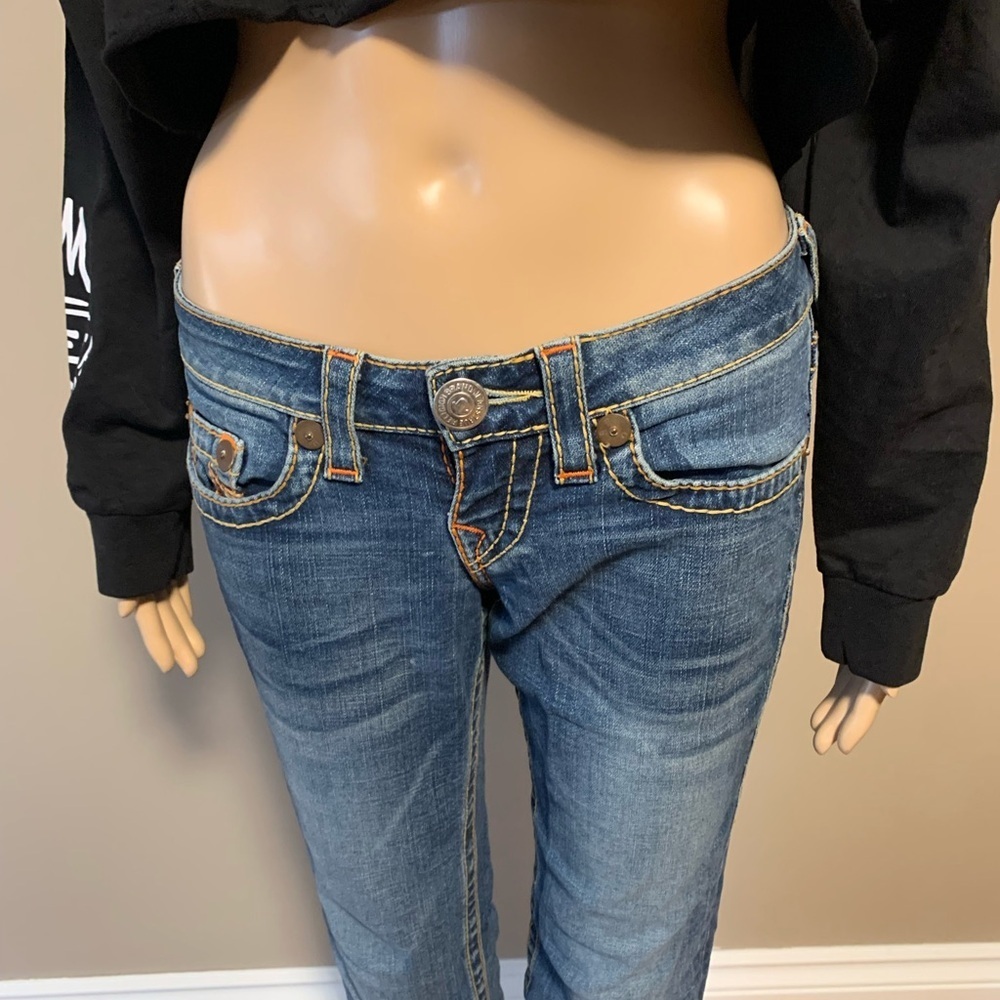 True Religion Women's Rainbow Gina Blue Jeans Size 26 - Picture 5 of 14